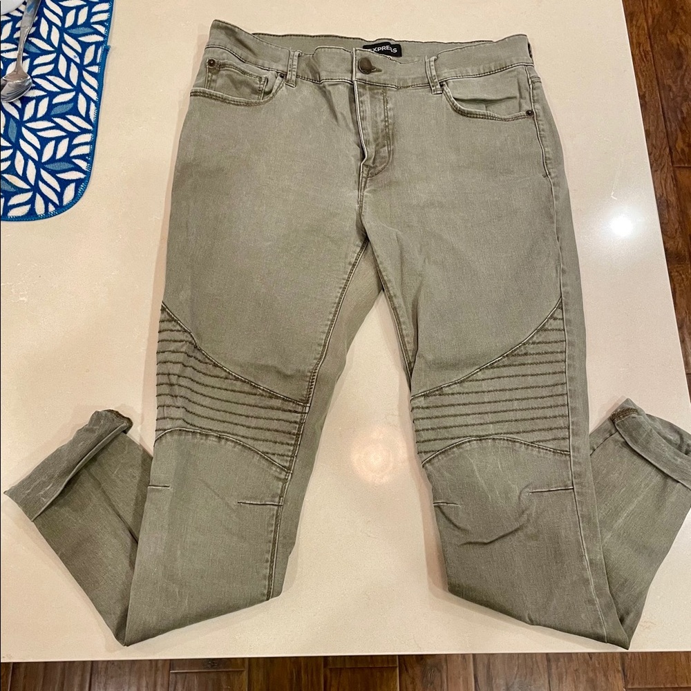 Express mid rise moto legging with rolled hem